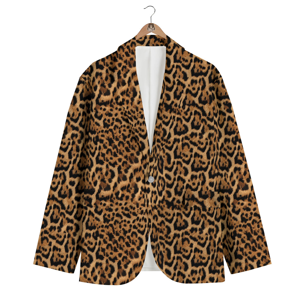 Fur Jaguar Print Pattern Men's Blazer-grizzshop