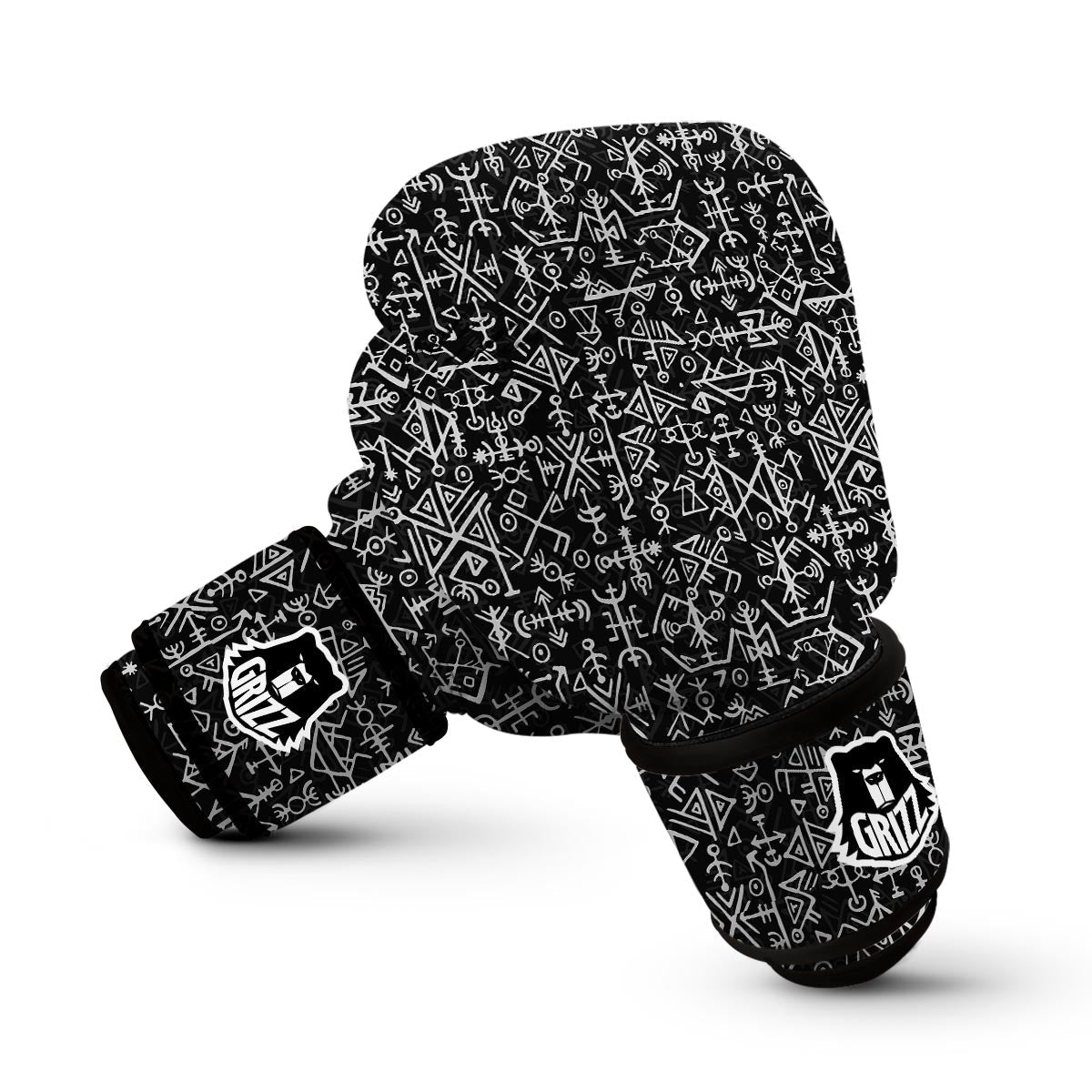 Futhark Norse Runes Scandinavian Viking Pattern Print Boxing Gloves-grizzshop