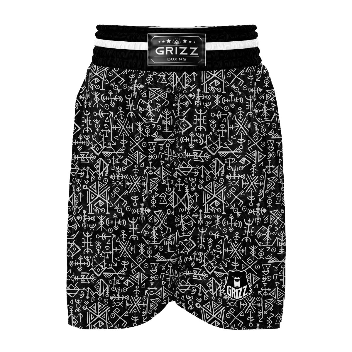 Futhark Norse Runes Scandinavian Viking Pattern Print Boxing Shorts-grizzshop