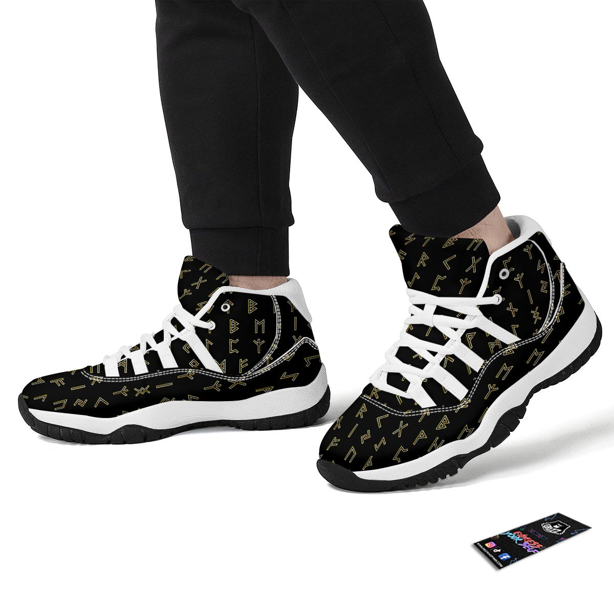Futhark Runes White Bball Shoes-grizzshop