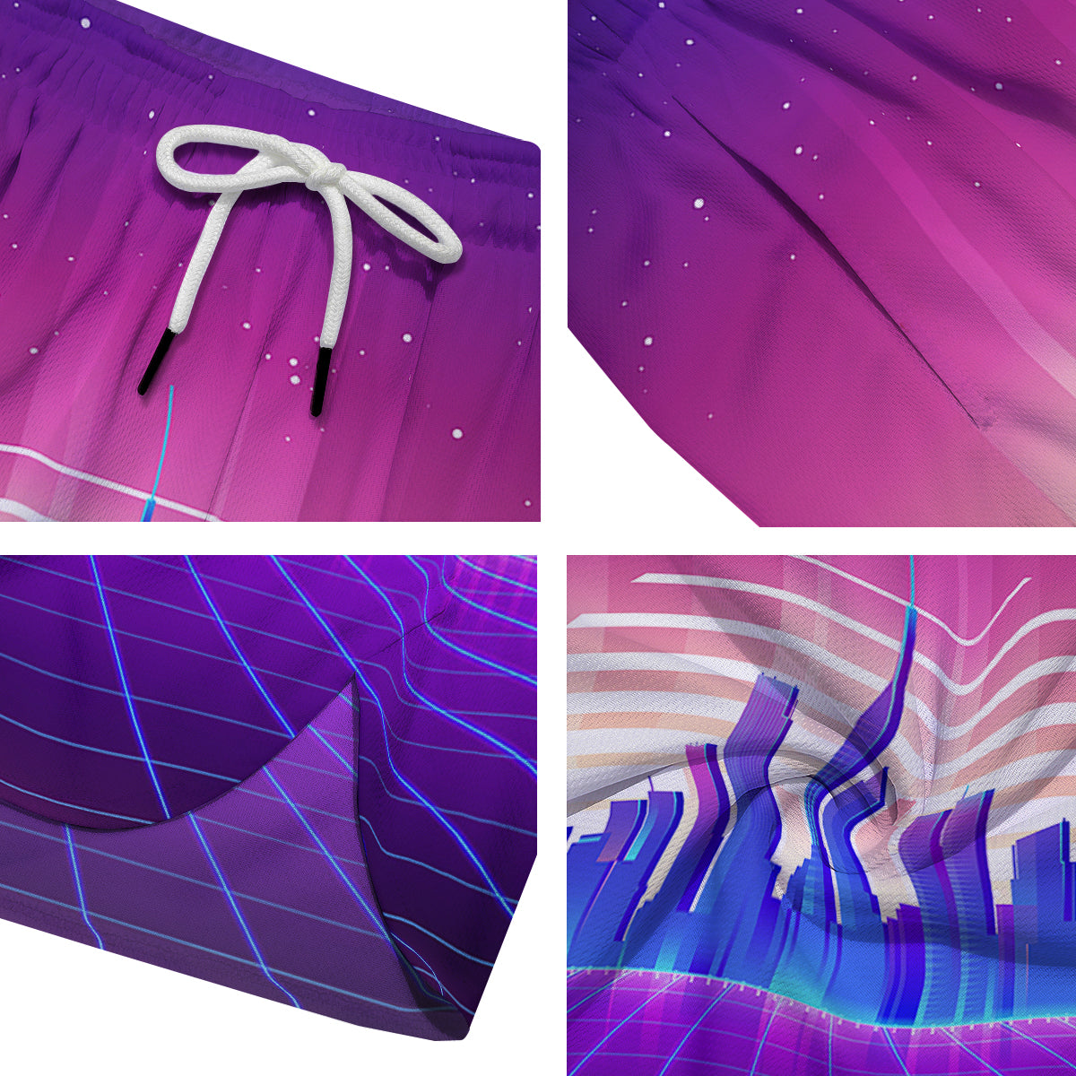 Futuristic City Print Men's Running Shorts-grizzshop