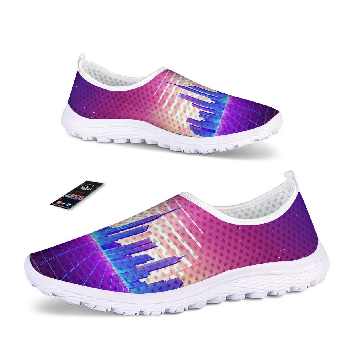 Futuristic City Print Nurse Shoes-grizzshop