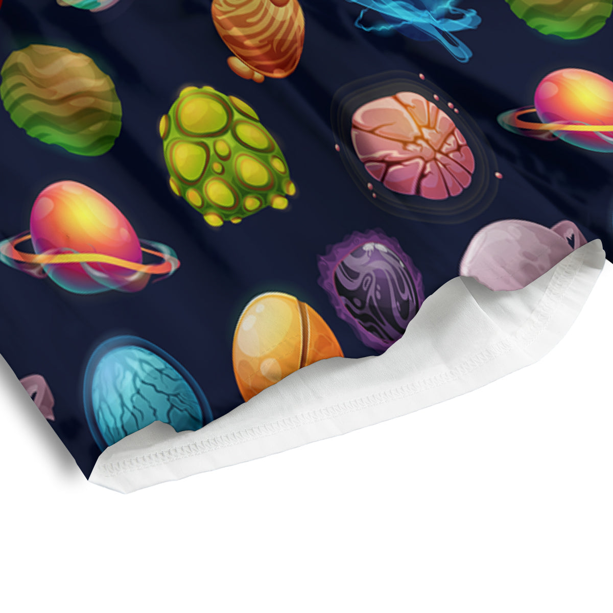 Futuristic Planets And Stars Colorful Print Pattern Men's Athletic Shorts