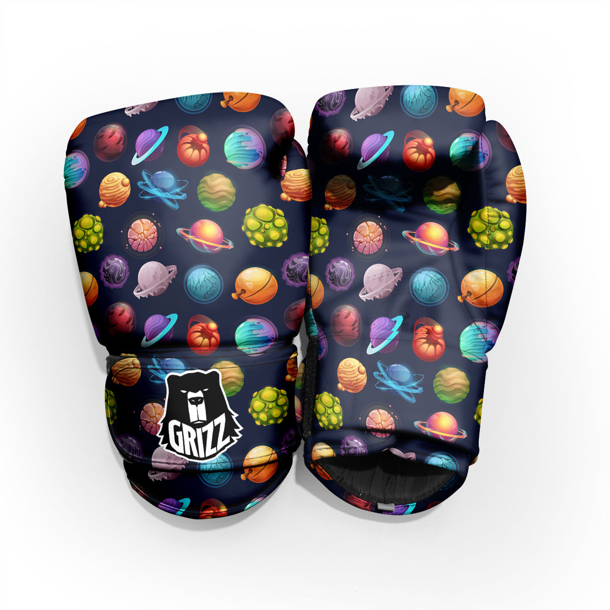 Futuristic Planets And Stars Colorful Print Pattern Pro Boxing Glove