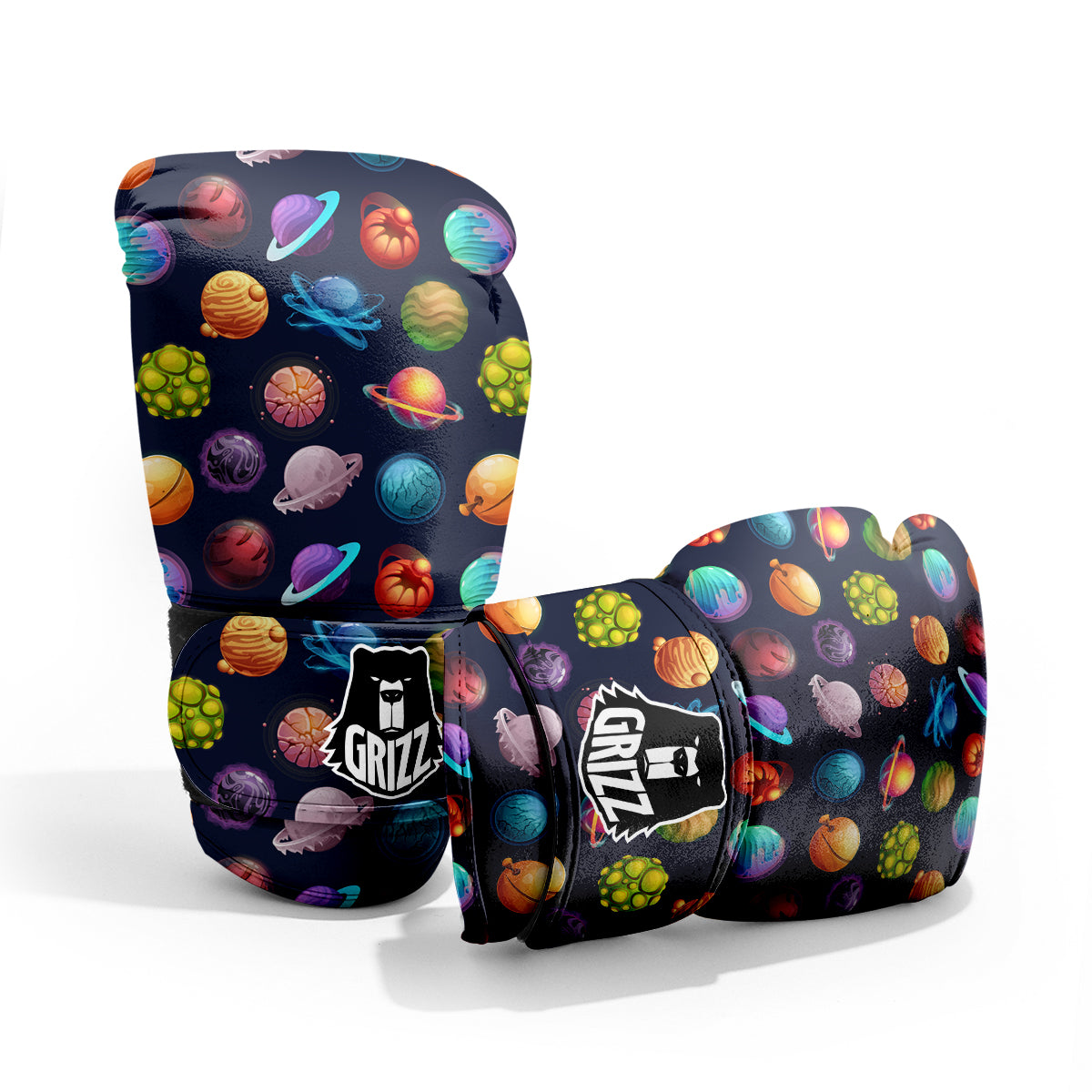 Futuristic Planets And Stars Colorful Print Pattern Pro Boxing Glove