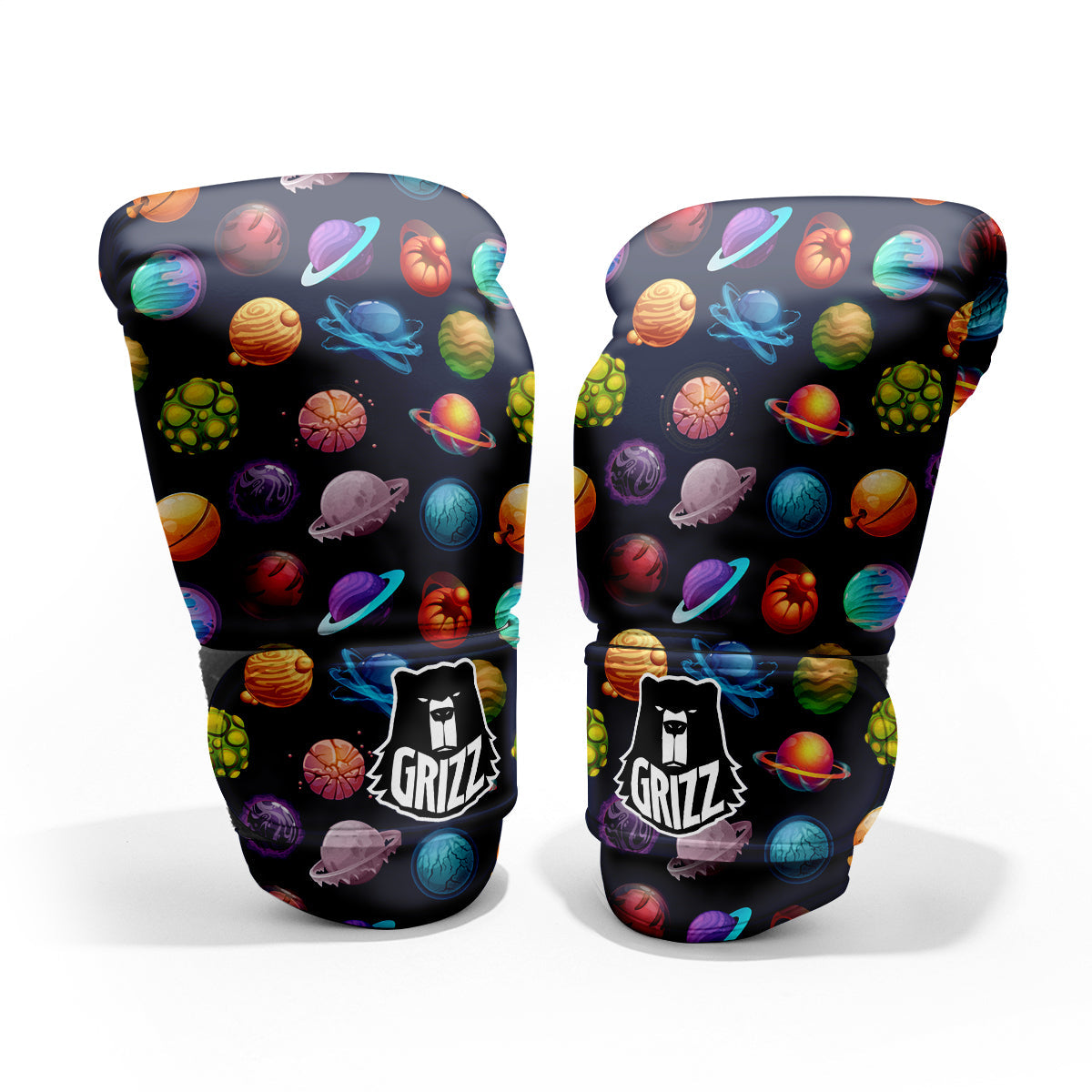 Futuristic Planets And Stars Colorful Print Pattern Pro Boxing Glove