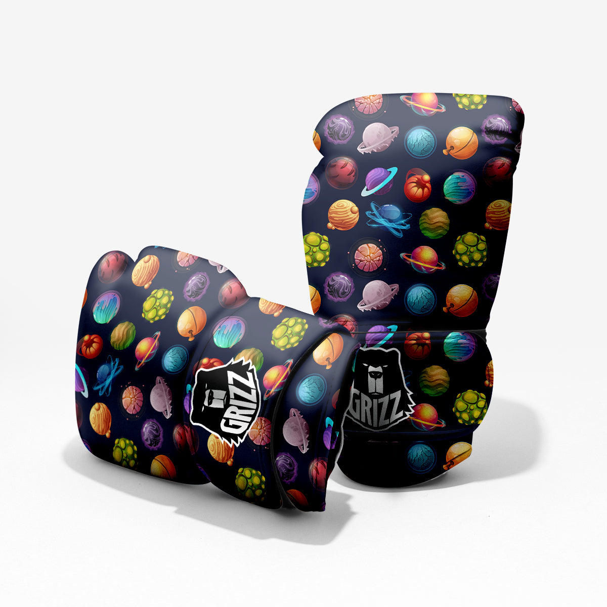 Futuristic Planets And Stars Colorful Print Pattern Pro Boxing Glove