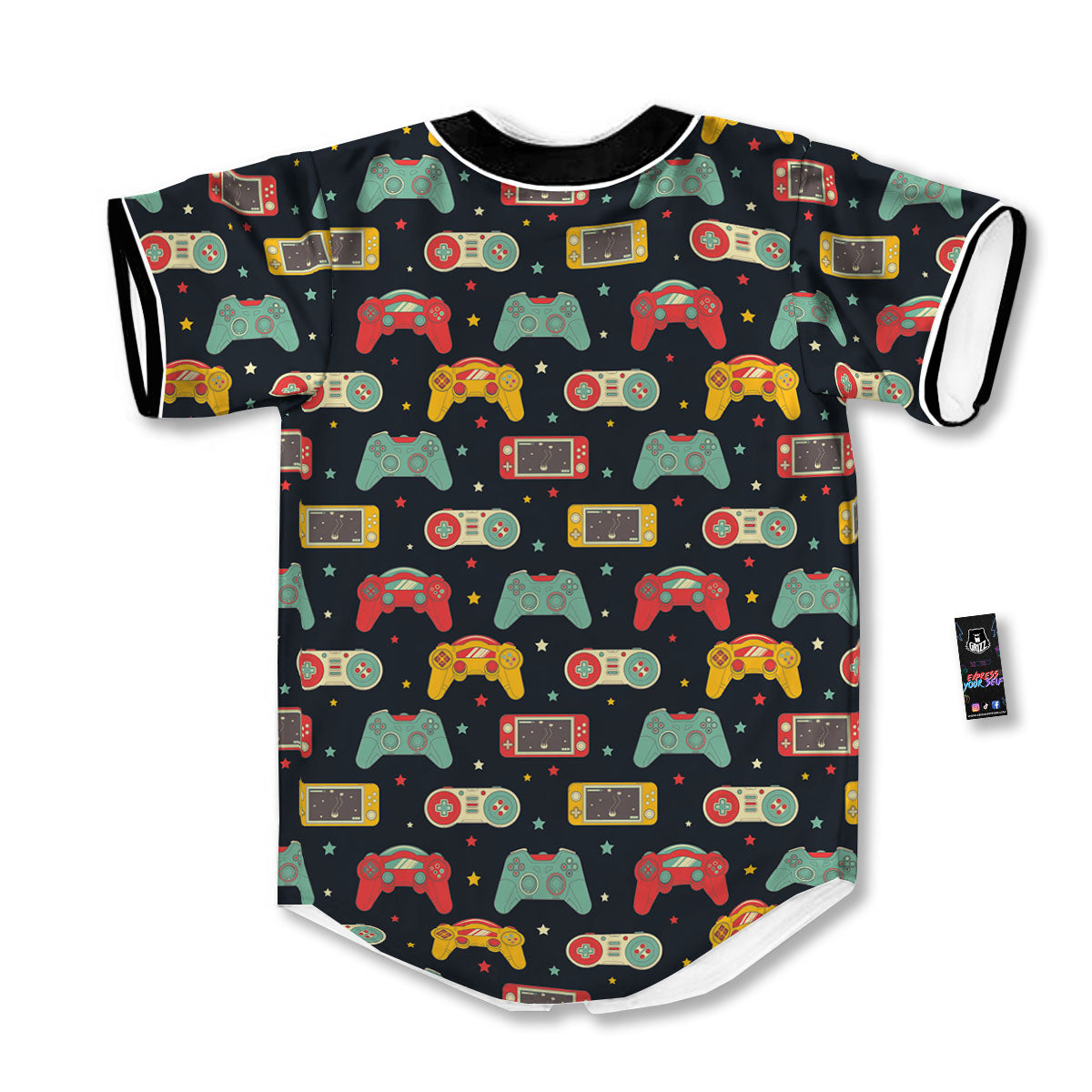 Gadgets Video Game Print Pattern Baseball Jersey-grizzshop