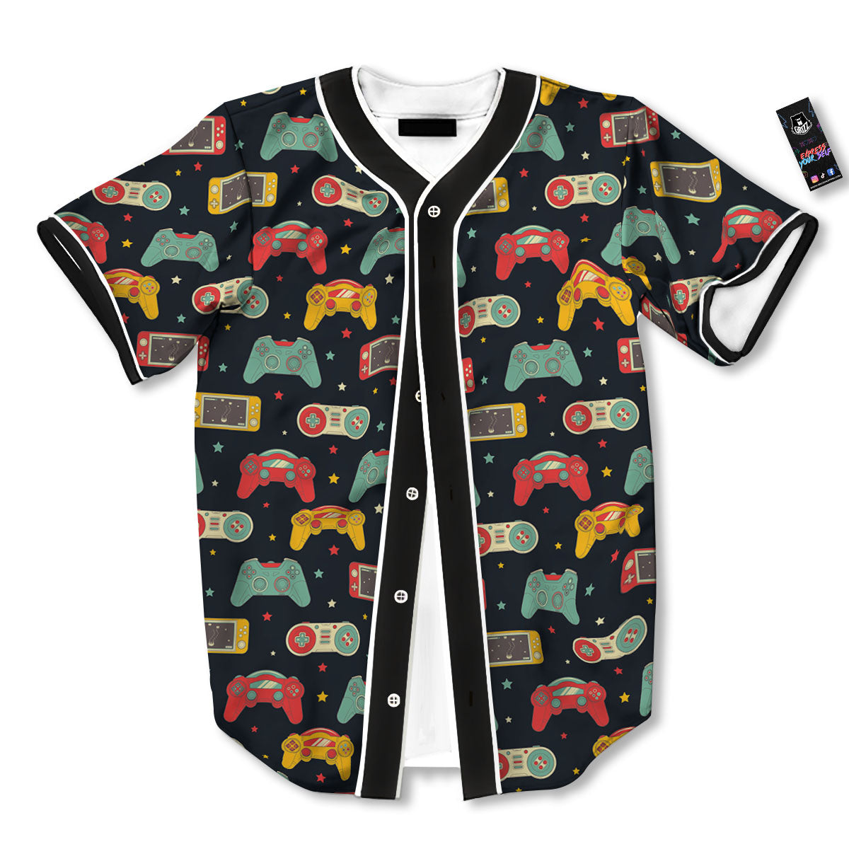 Gadgets Video Game Print Pattern Baseball Jersey-grizzshop