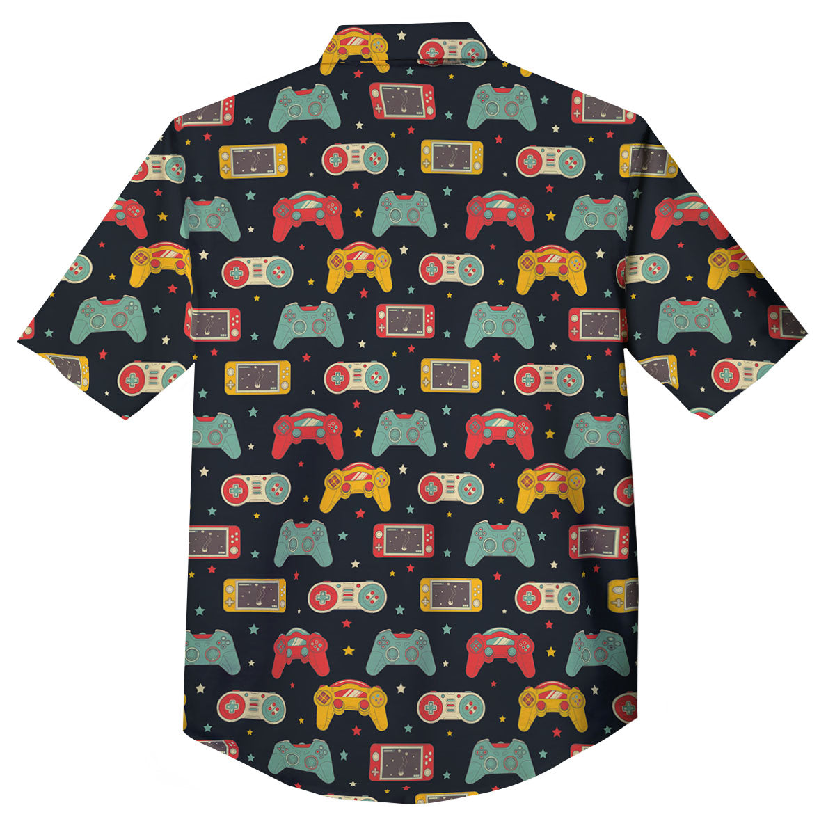 Gadgets Video Game Print Pattern Button Up Shirt-grizzshop