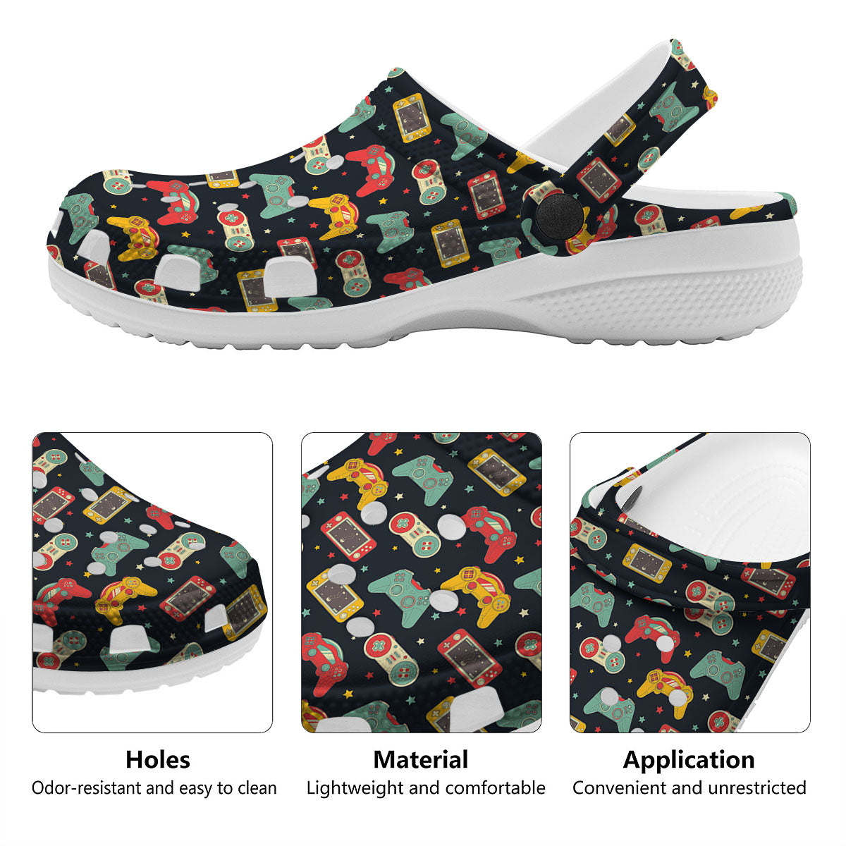 Gadgets Video Game Print Pattern Clog-grizzshop