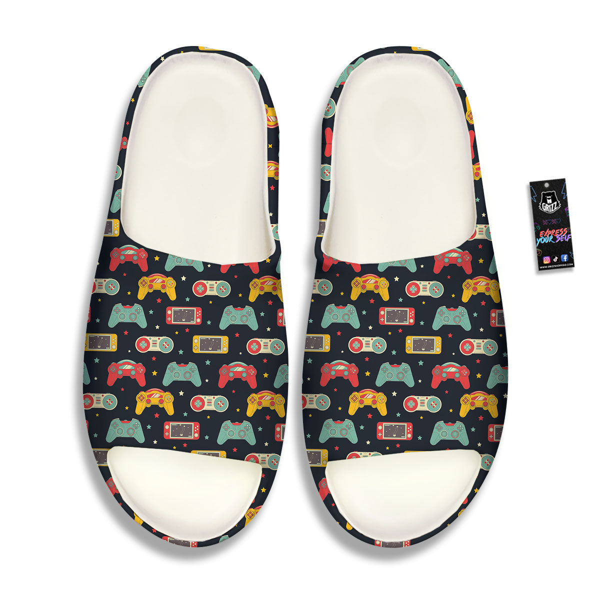 Gadgets Video Game Print Pattern Sandals-grizzshop