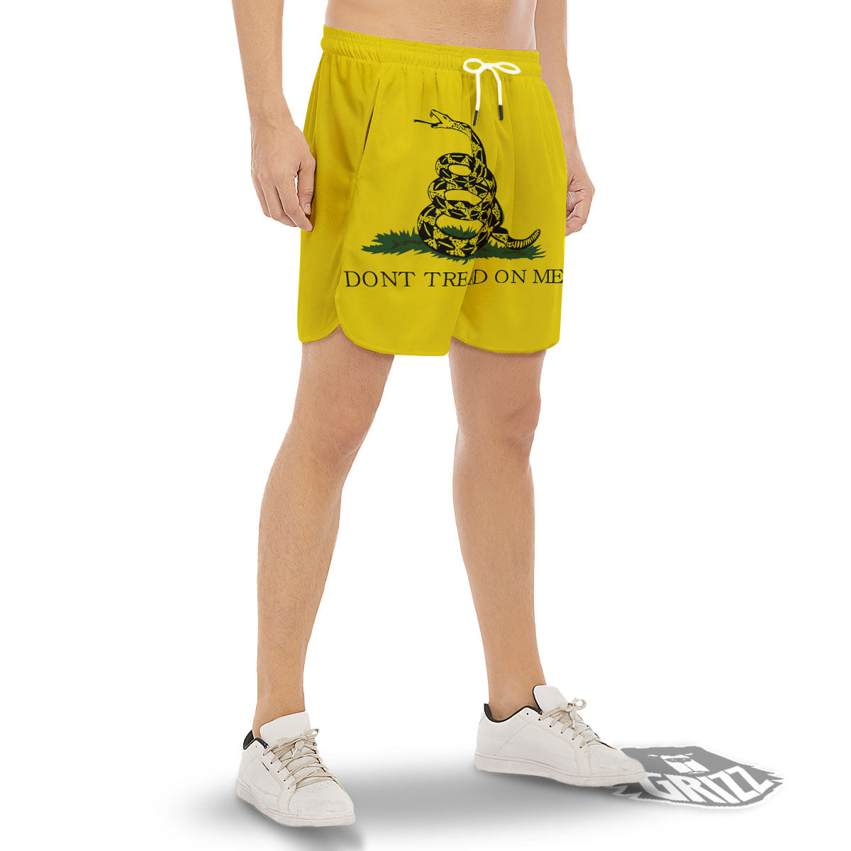 Gadsden Flag Don't Tread On Me Print Men's Gym Shorts-grizzshop