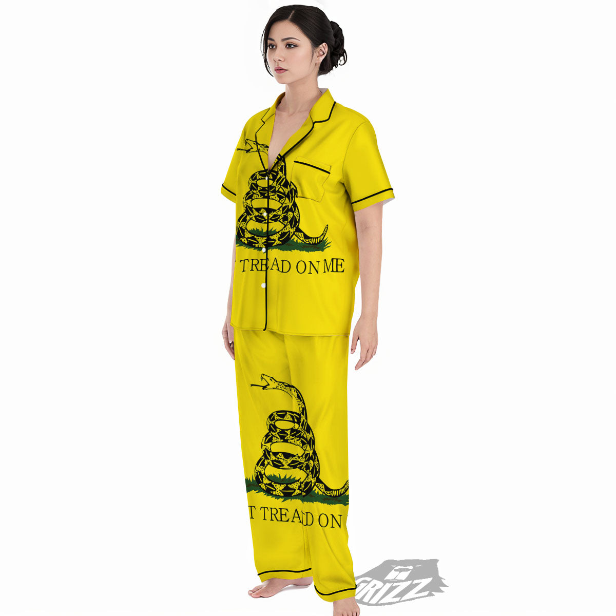 Gadsden Flag Don't Tread On Me Print Women's Pajamas Set-grizzshop