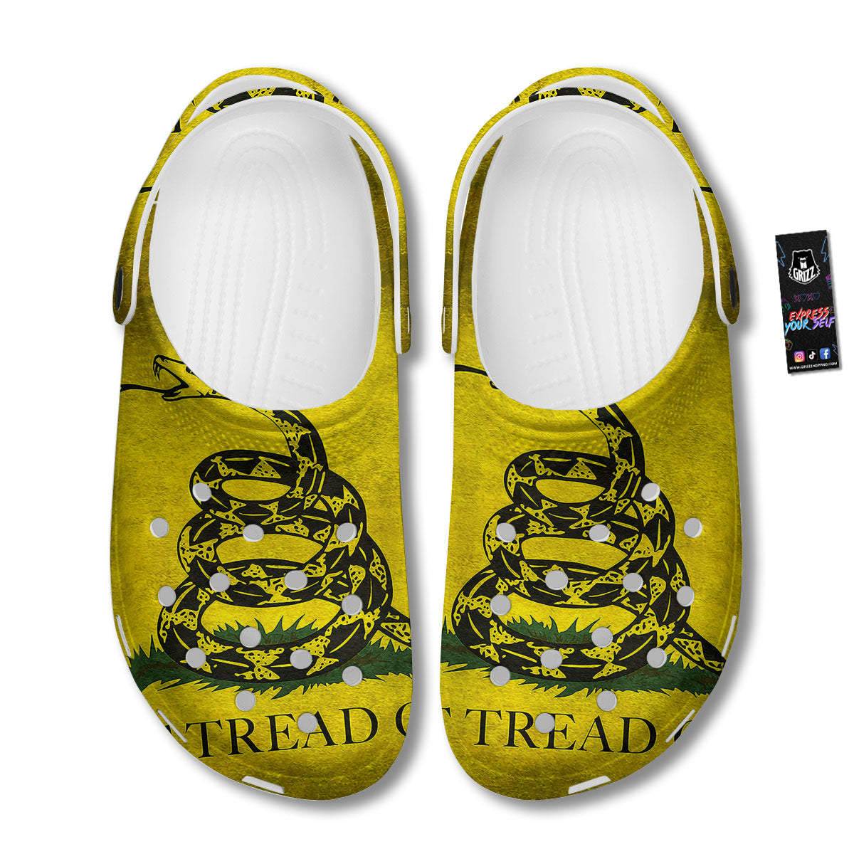 Gadsden Flag Grunge Print Clog-grizzshop