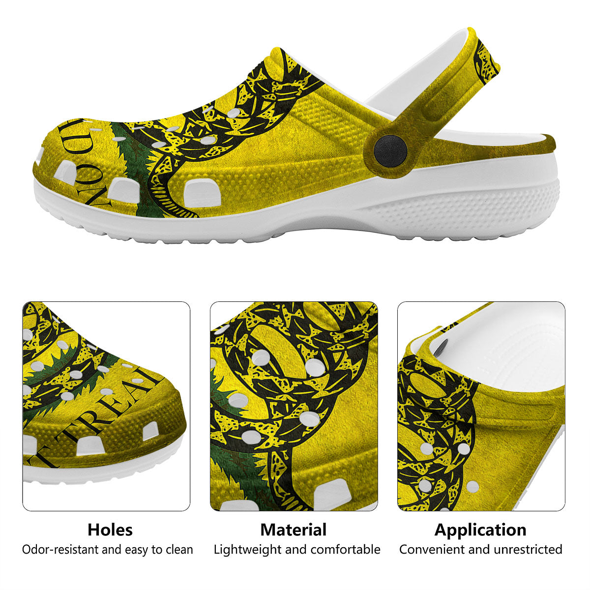 Gadsden Flag Grunge Print Clog-grizzshop