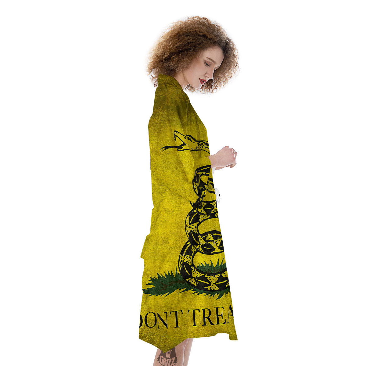Gadsden Flag Grunge Print Kimono-grizzshop