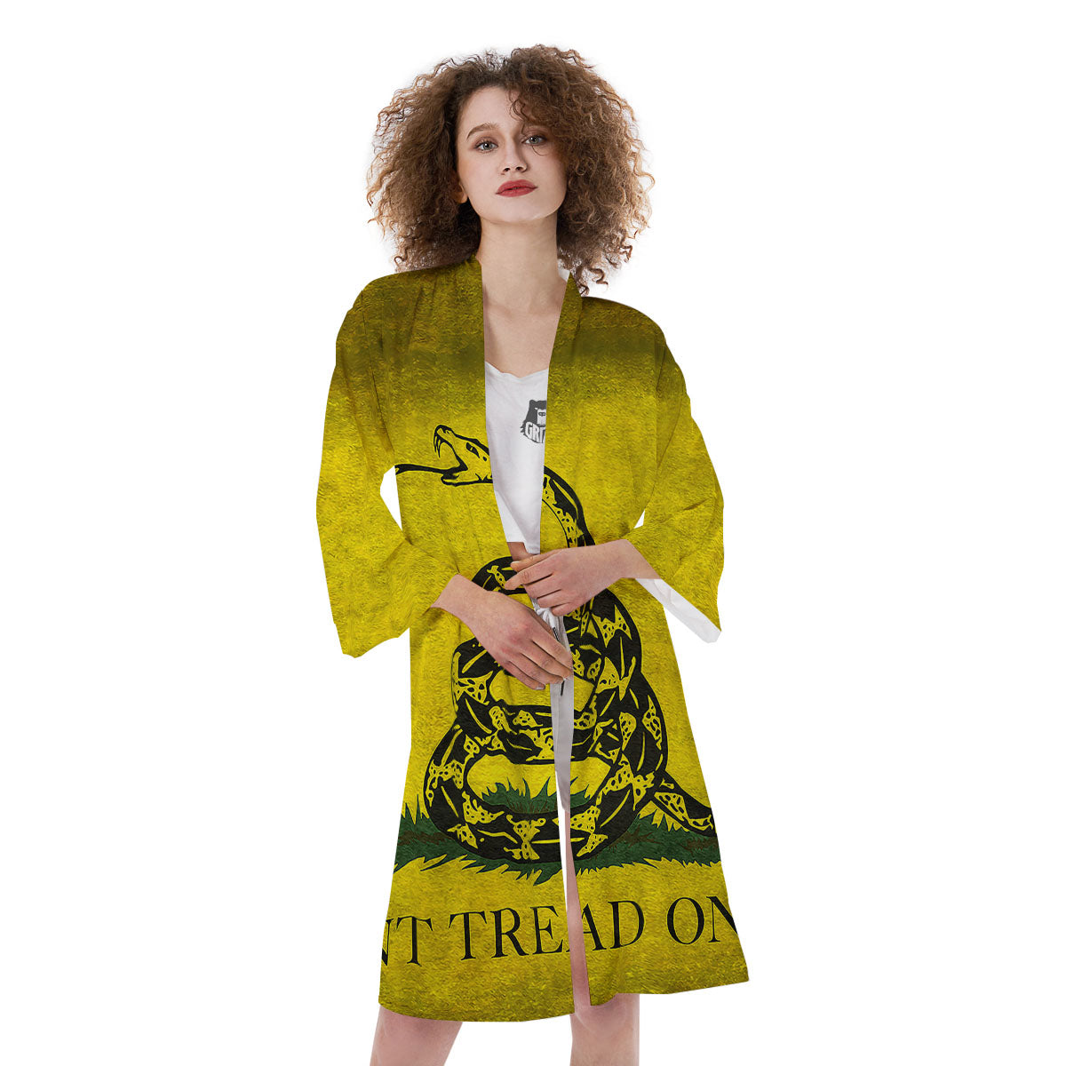 Gadsden Flag Grunge Print Kimono-grizzshop