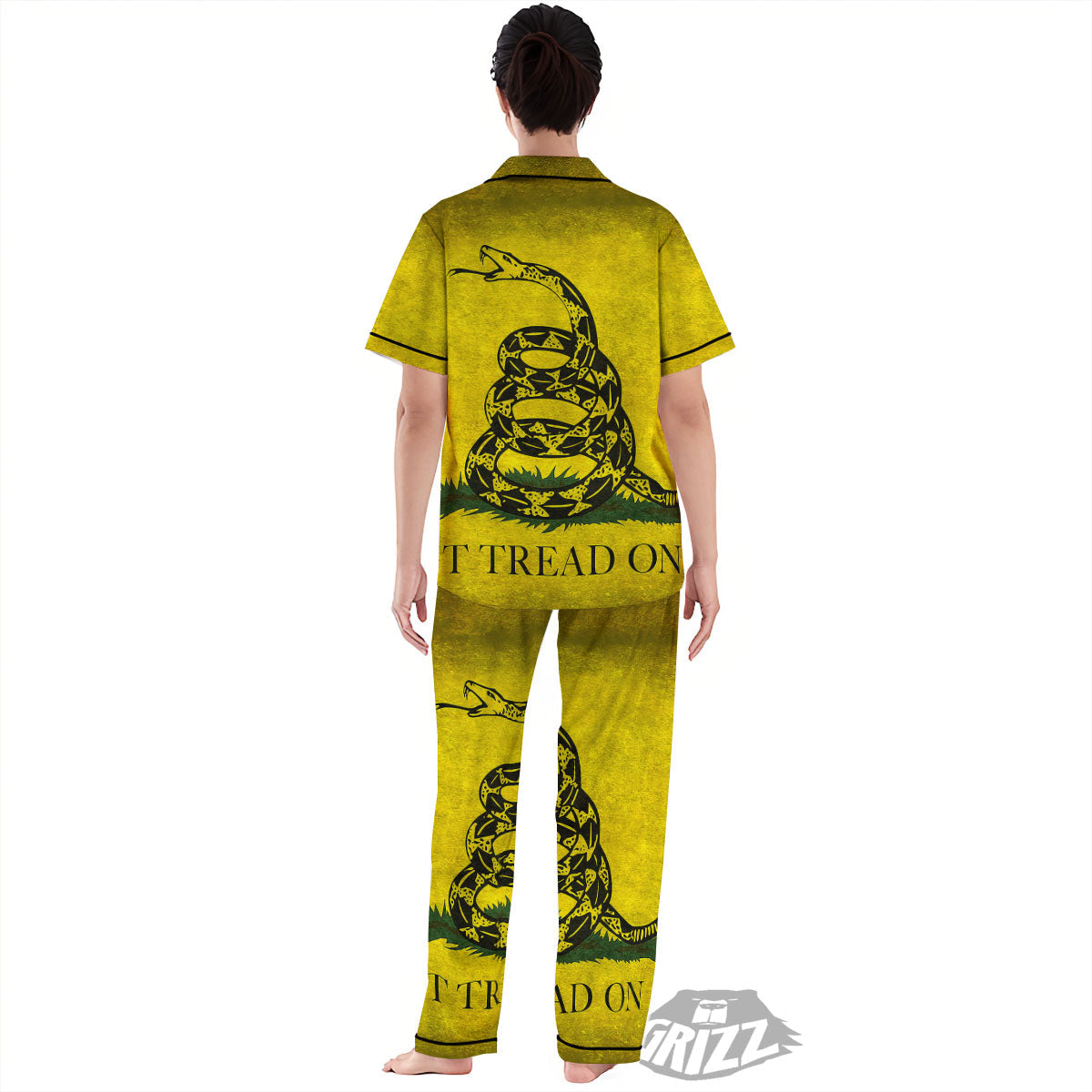 Gadsden Flag Grunge Print Women's Pajamas Set-grizzshop