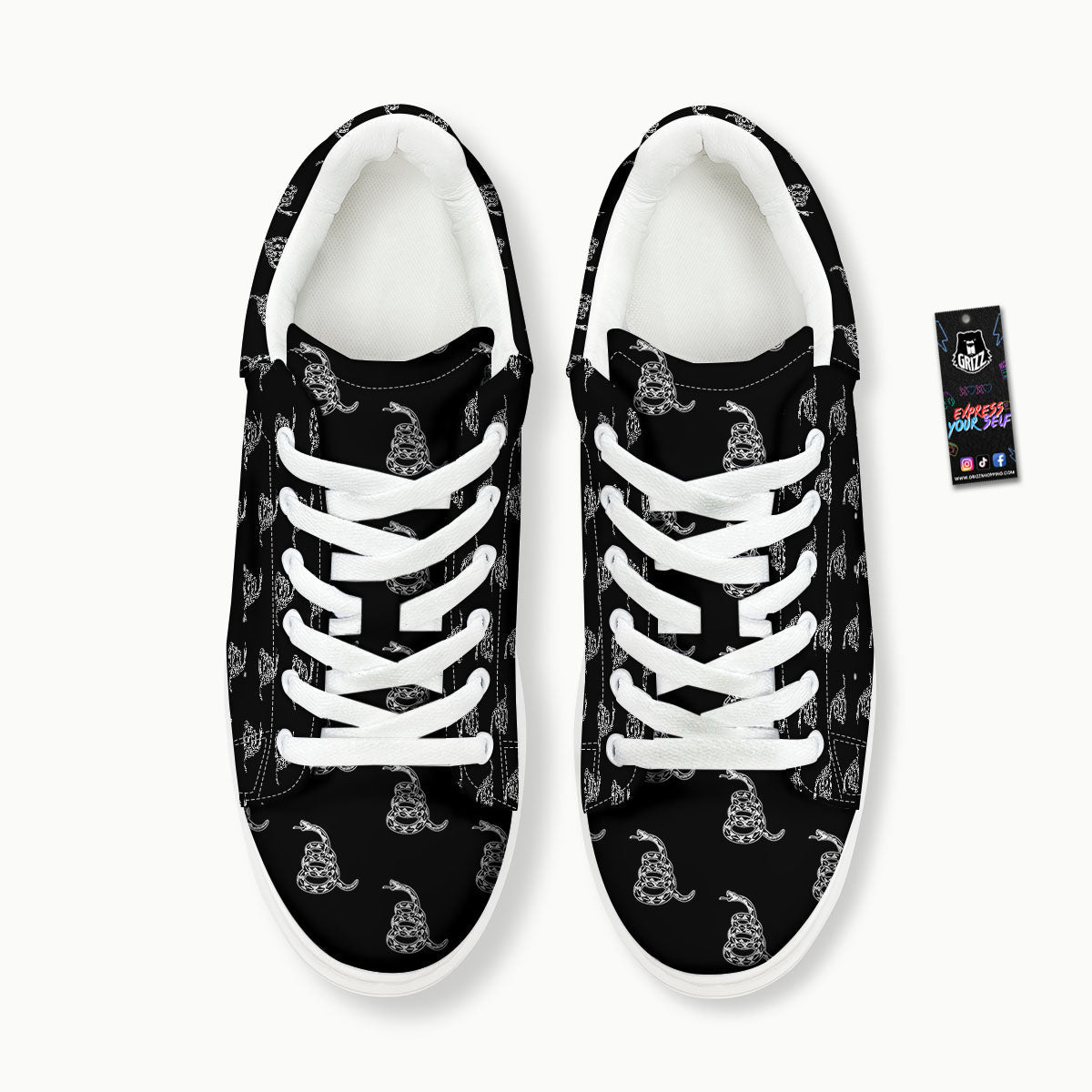 Gadsden Flag Symbol Print Pattern Platform Shoes-grizzshop