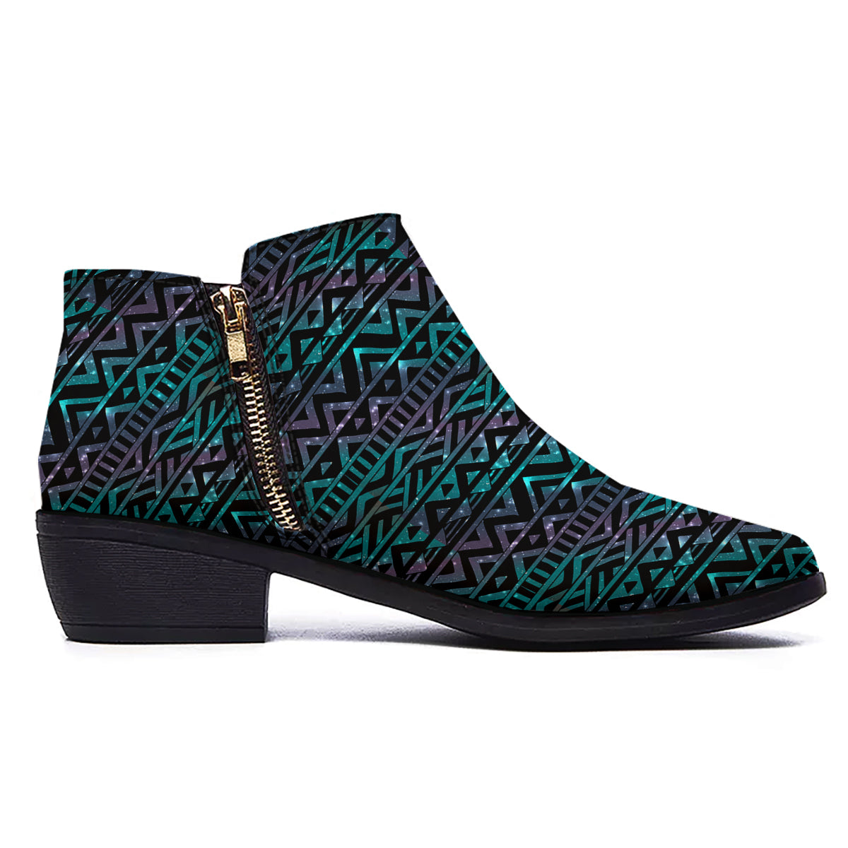Galaxy Aztec Tribal Print Pattern Ankle Boots-grizzshop