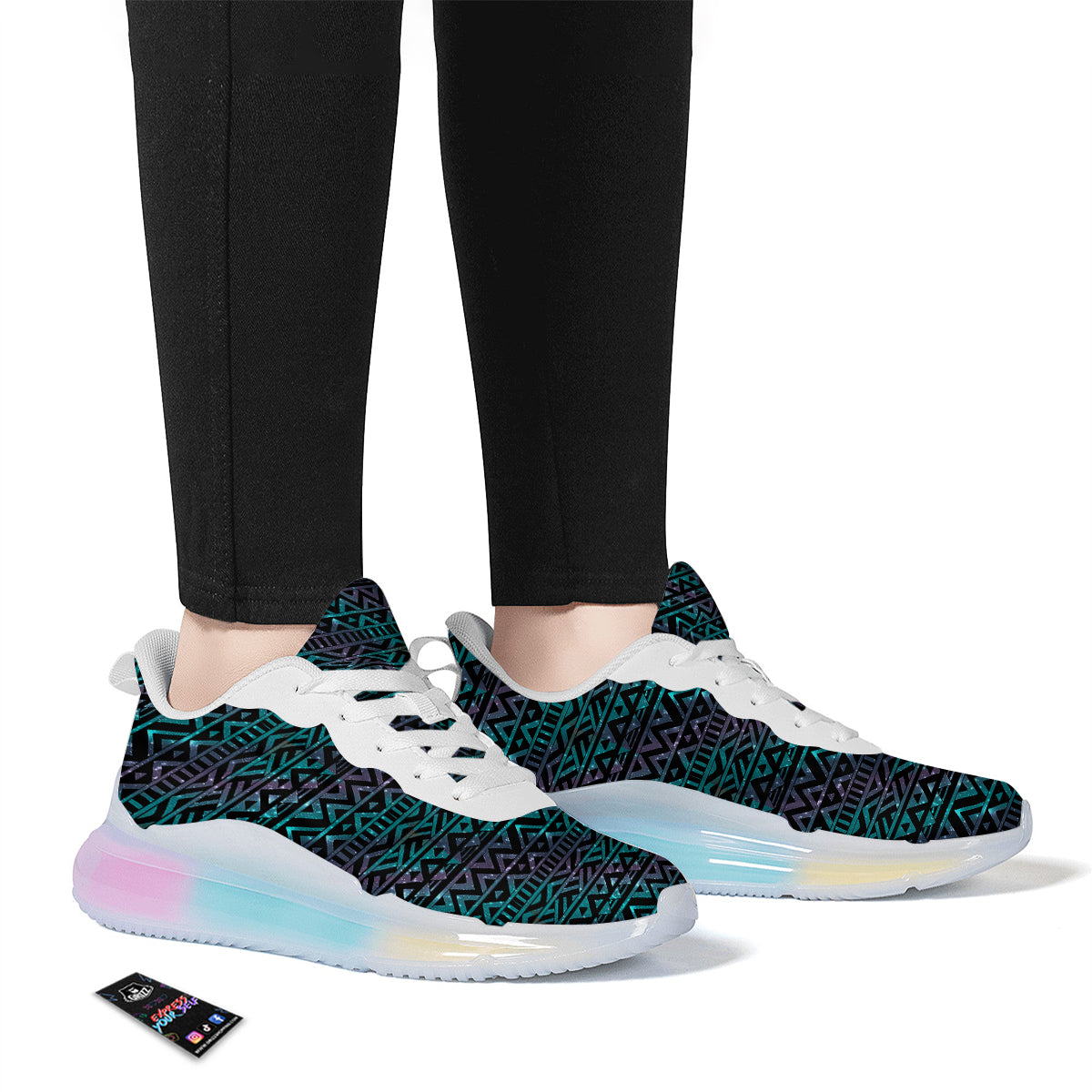 Galaxy Aztec Tribal Print Pattern Running Sneakers-grizzshop