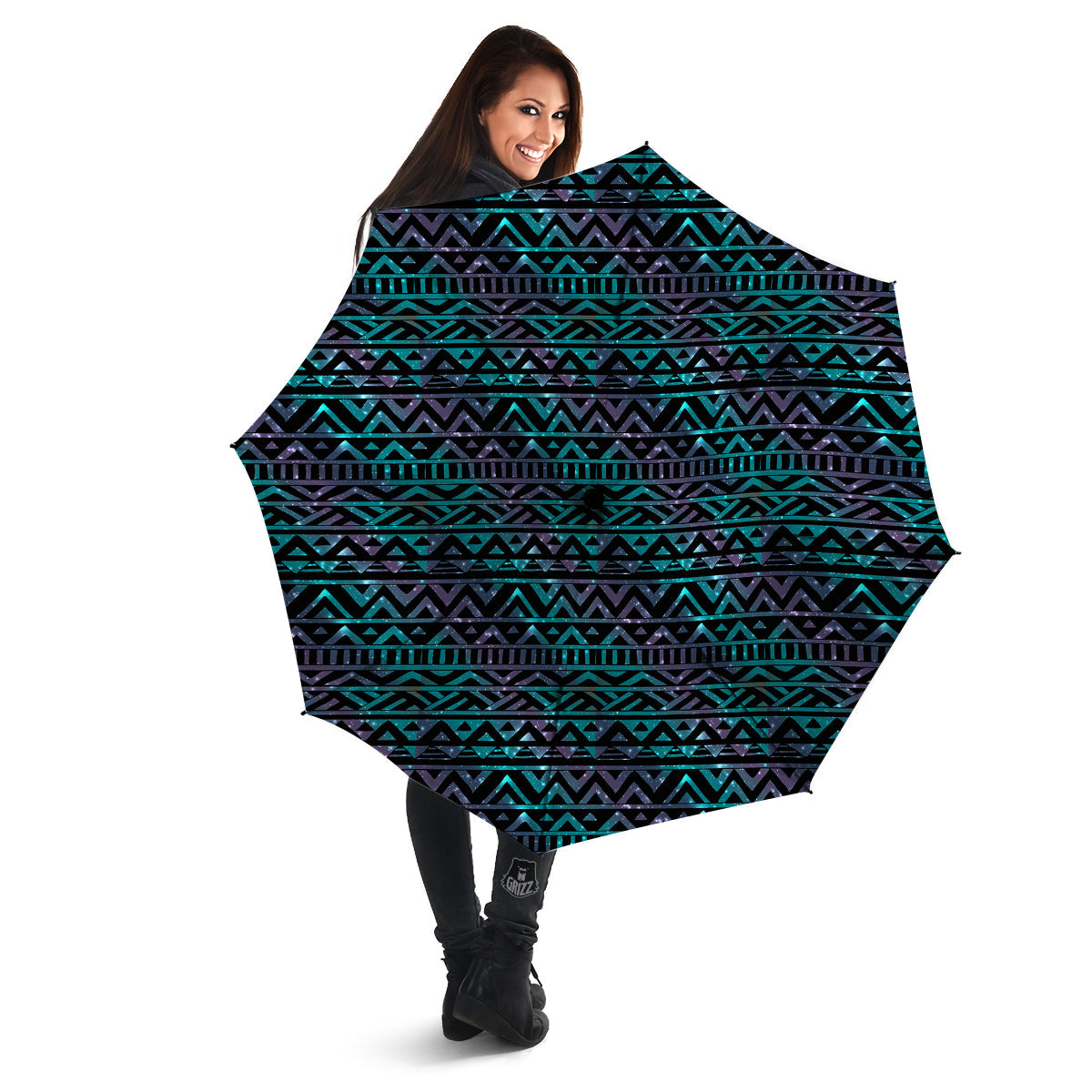 Galaxy Aztec Tribal Print Pattern Umbrella-grizzshop