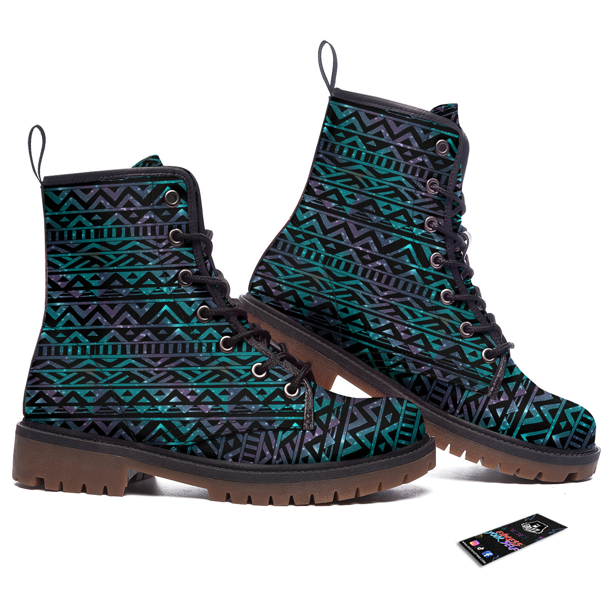 Galaxy Aztec Tribal Print Pattern Work Boots-grizzshop