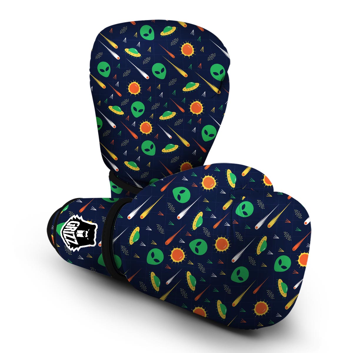 Galaxy Comet Alien Ufo Pattern Print Boxing Gloves-grizzshop