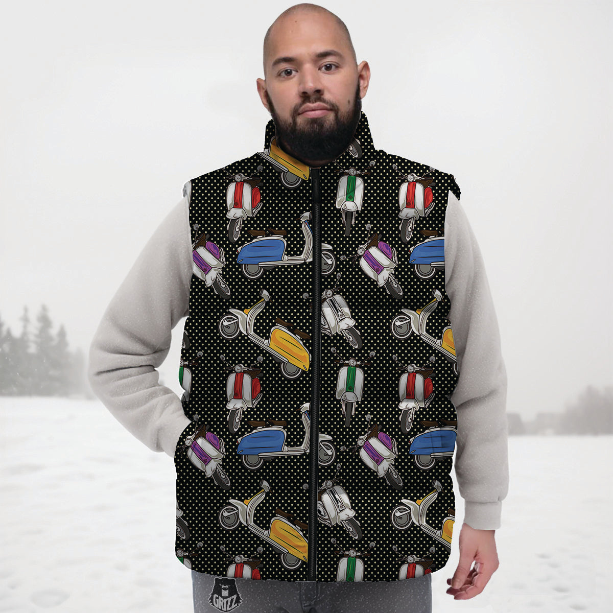 Galaxy Comet Alien Ufo Pattern Print Down Vest