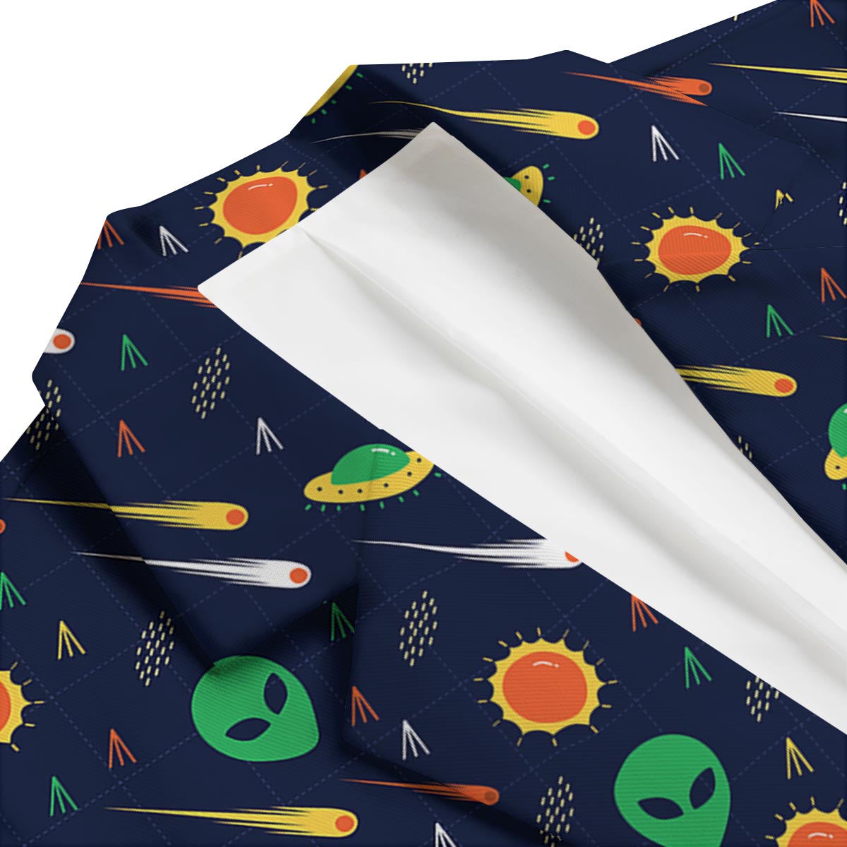 Galaxy Comet Alien Ufo Pattern Print Men's Blazer-grizzshop