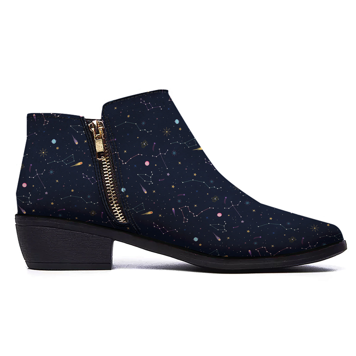 Galaxy Constellation Print Pattern Ankle Boots-grizzshop