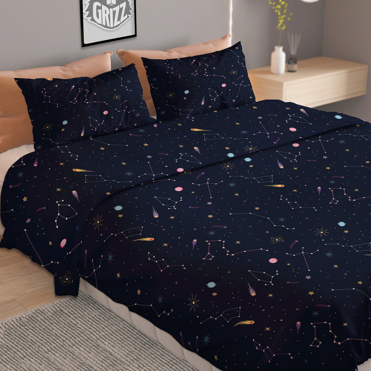 Fresh Salmon Print Duvet Cover Bedding Set