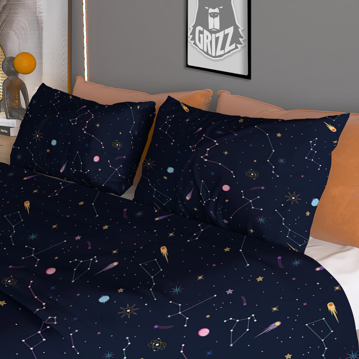 Fresh Salmon Print Duvet Cover Bedding Set