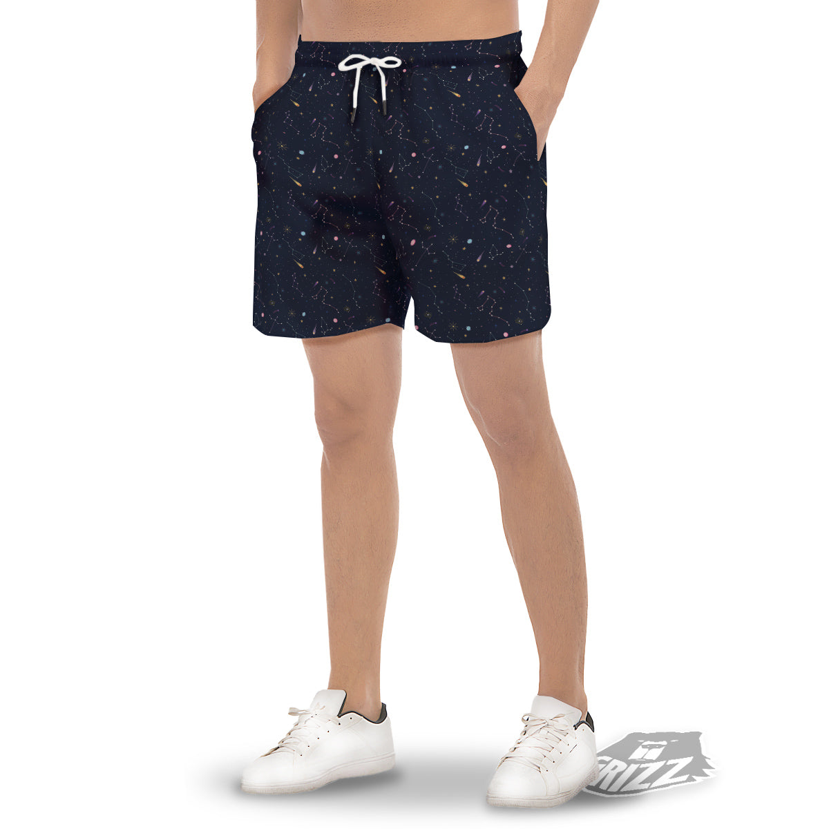 Galaxy Constellation Print Pattern Men's Gym Shorts-grizzshop