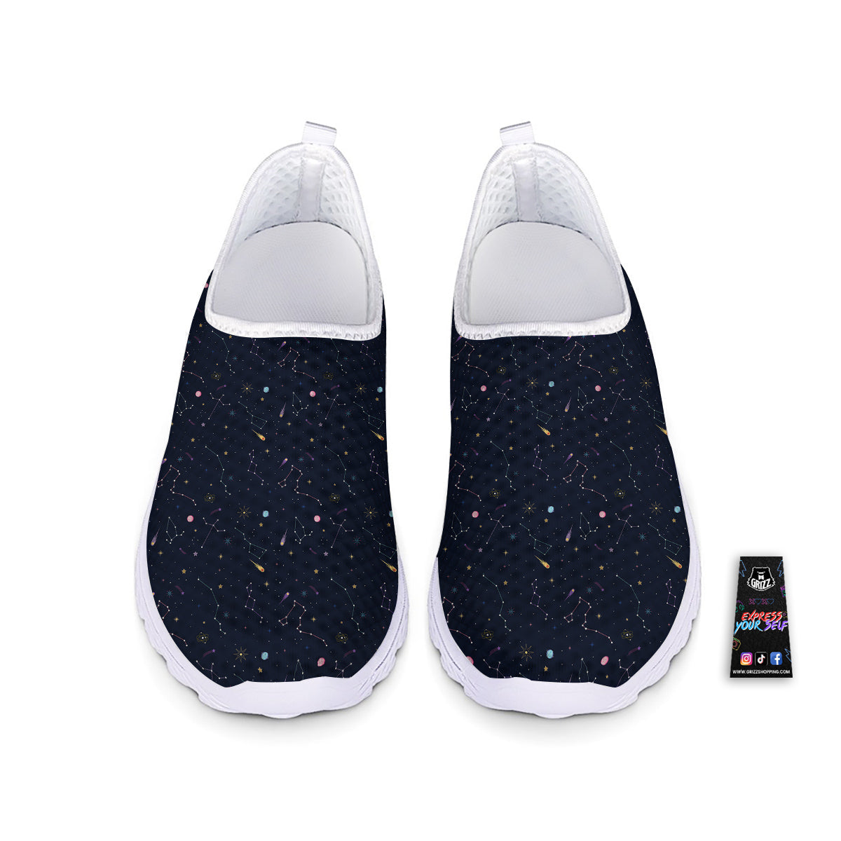 Galaxy Constellation Print Pattern Nurse Shoes-grizzshop