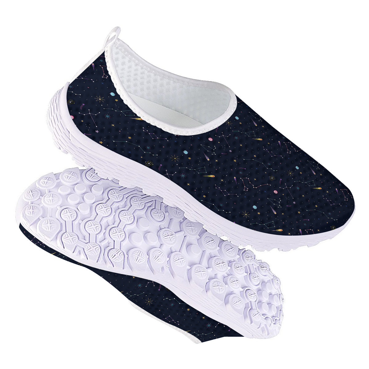 Galaxy Constellation Print Pattern Nurse Shoes-grizzshop