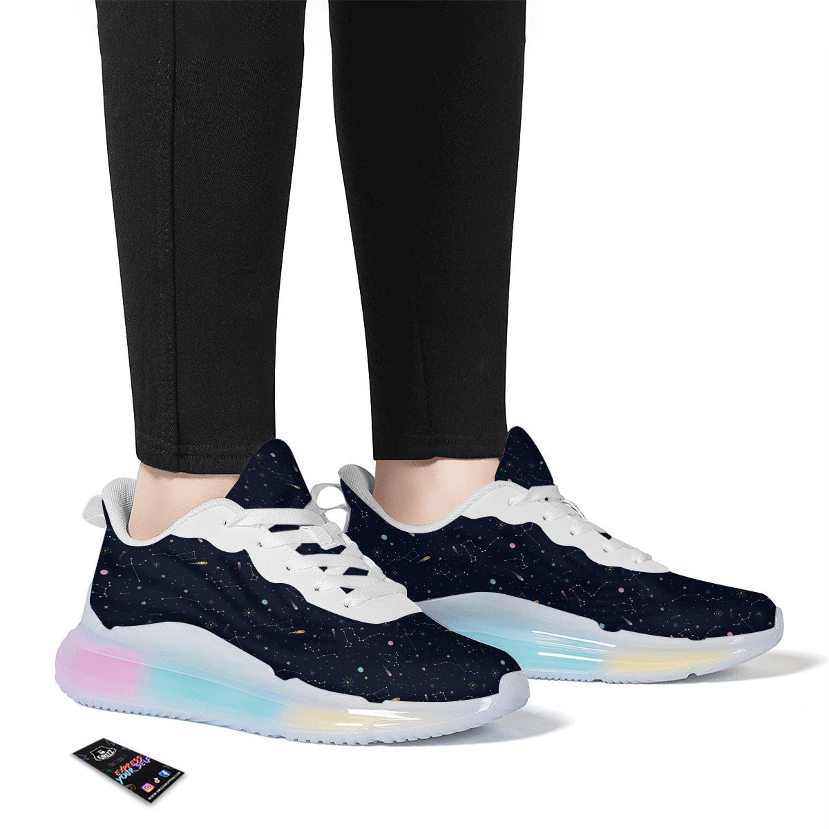 Galaxy Constellation Print Pattern Running Sneakers-grizzshop