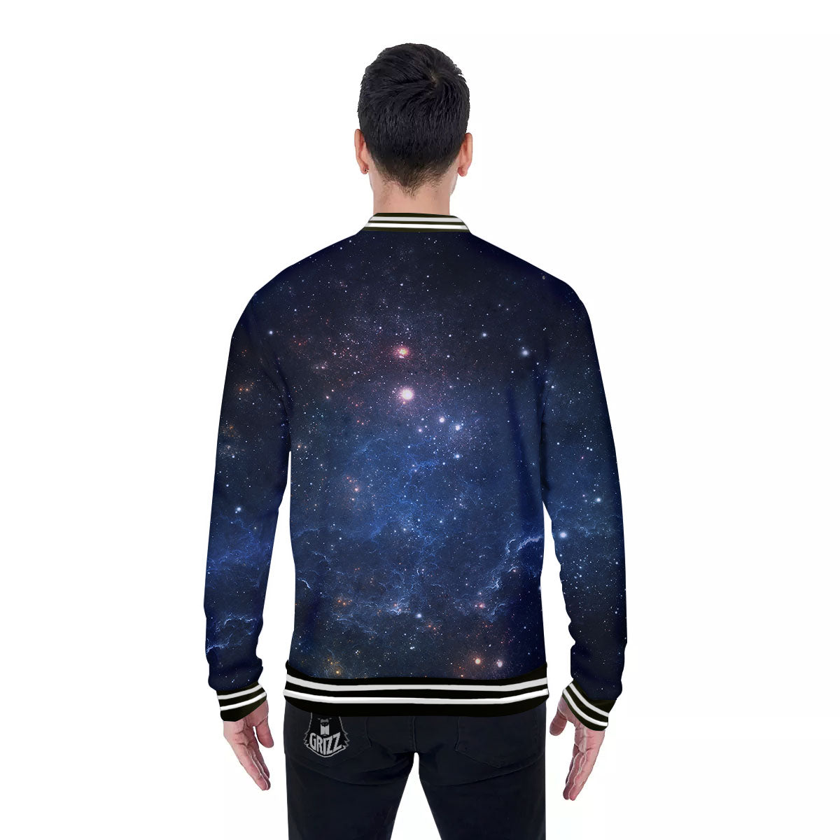 Galaxy Deep Space Dark Universe Print Baseball Jacket-grizzshop