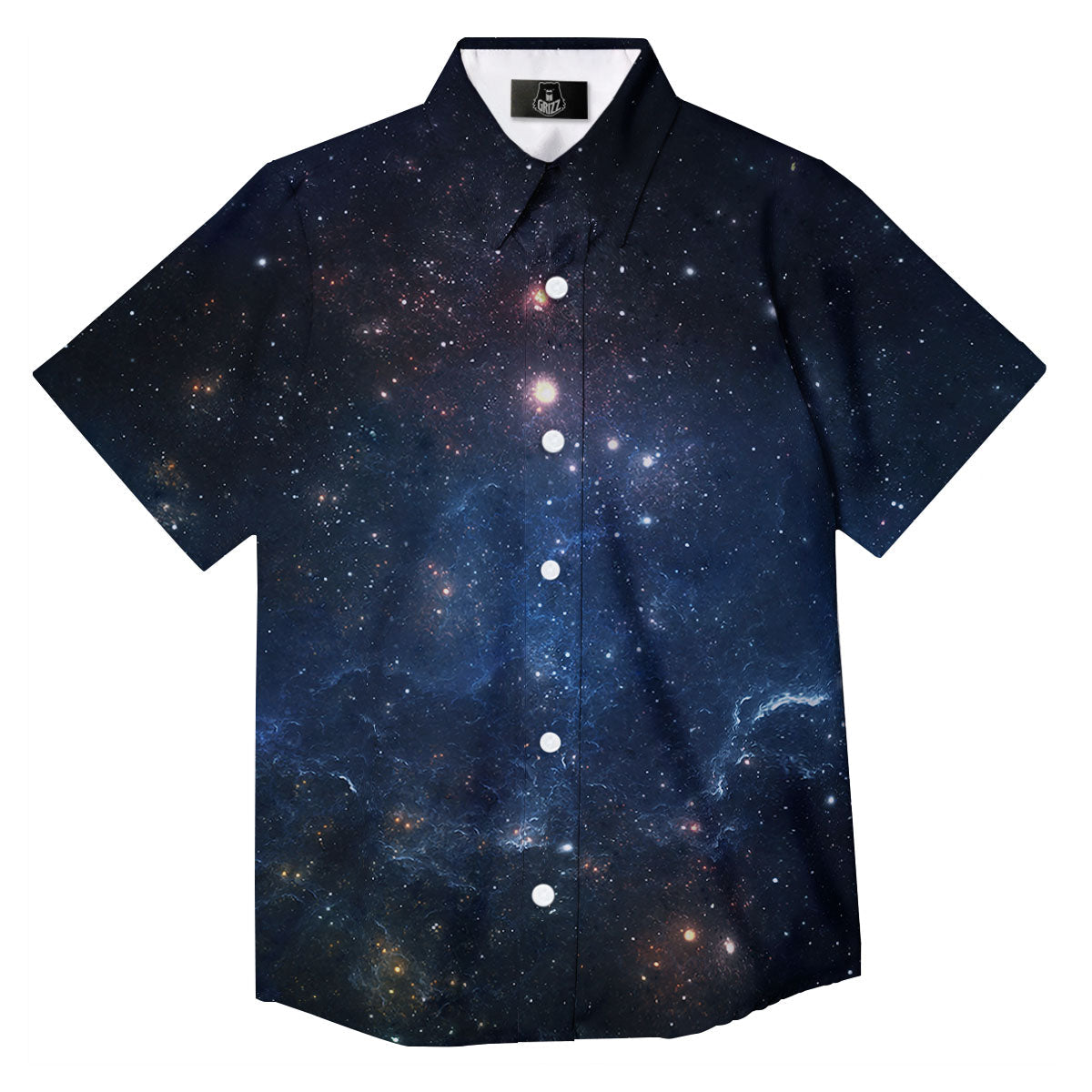 Galaxy Deep Space Dark Universe Print Button Up Shirt-grizzshop