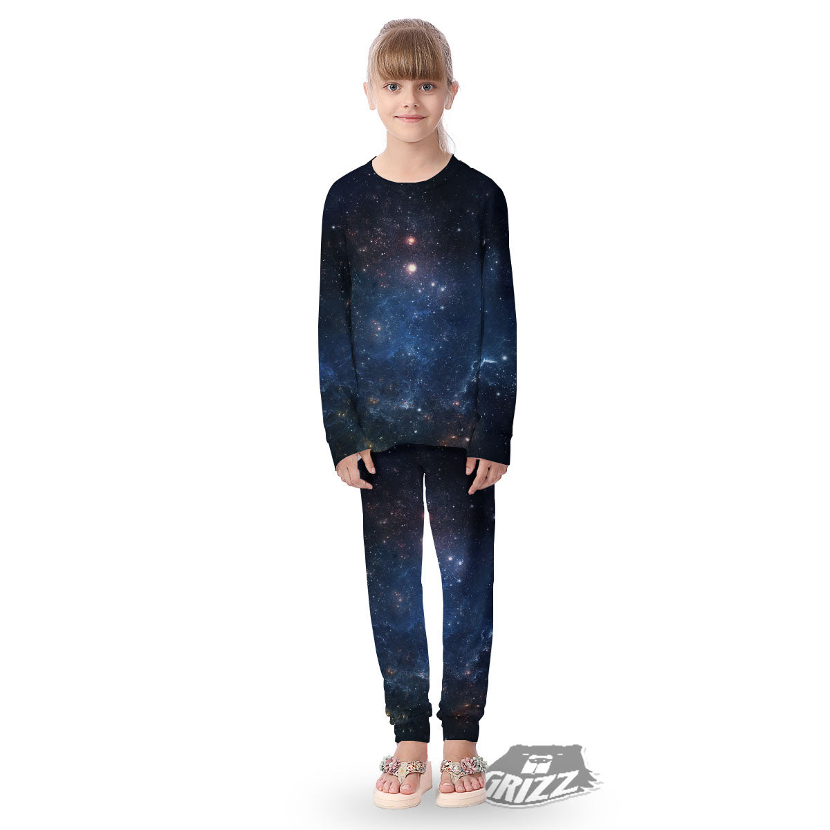 Galaxy Deep Space Dark Universe Print Kid's Pajamas-grizzshop