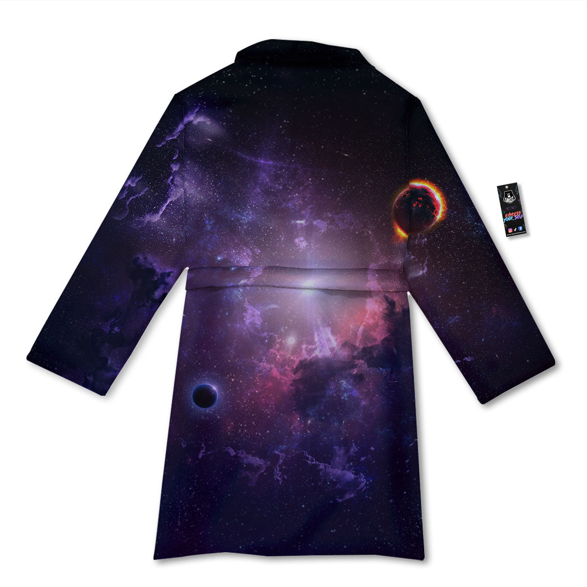 Galaxy Deep Space Light Stardust Print Bathrobe-grizzshop