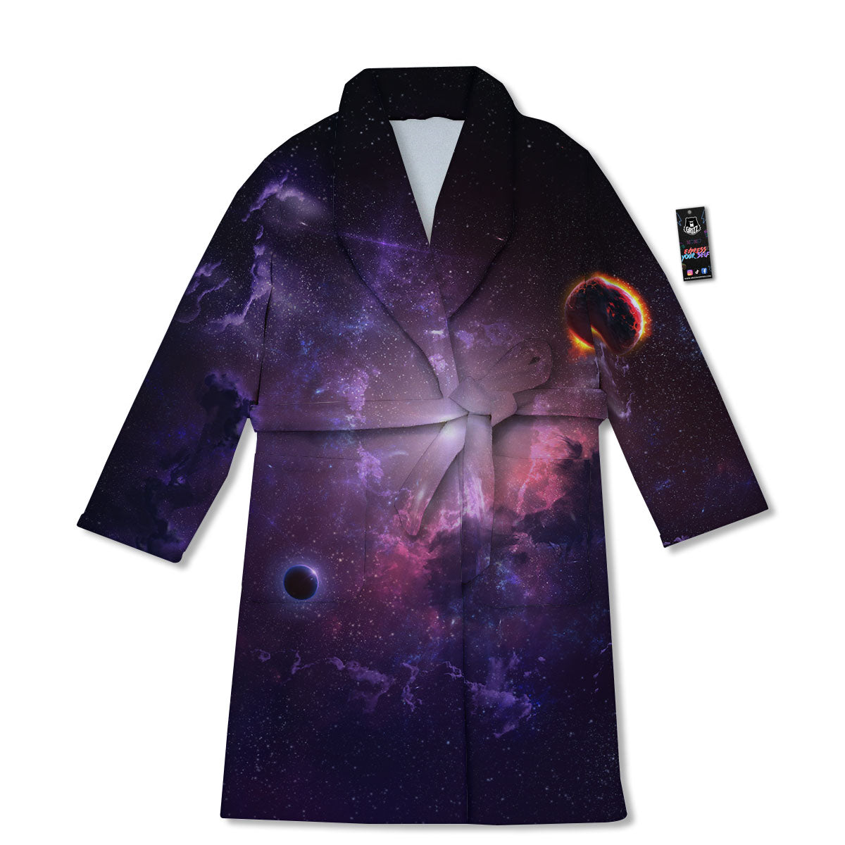 Galaxy Deep Space Light Stardust Print Bathrobe-grizzshop