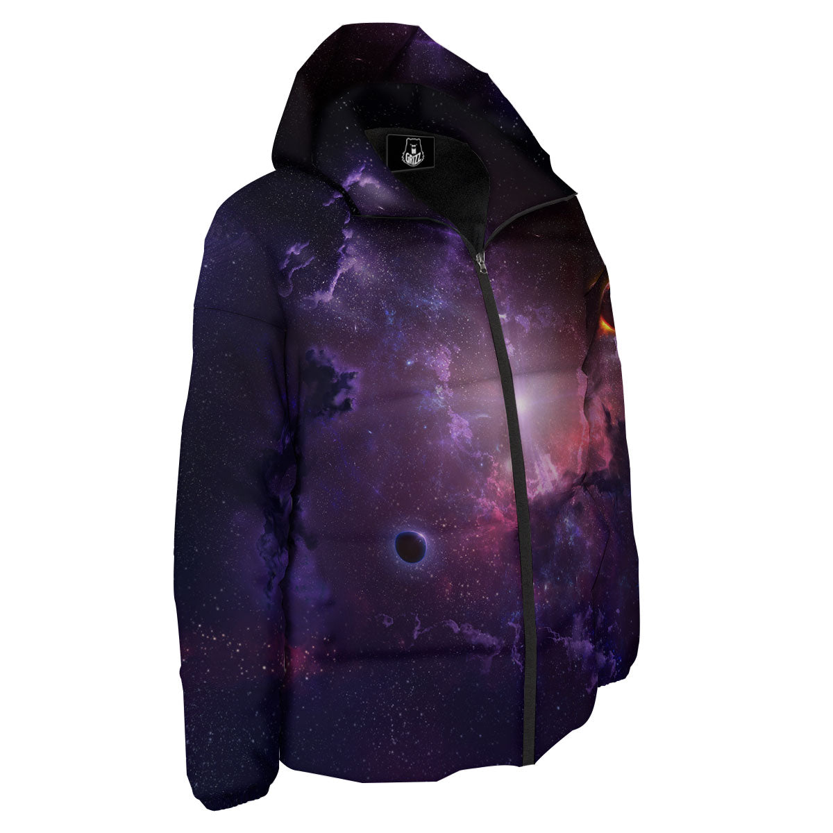 Galaxy Deep Space Light Stardust Print Down Jacket-grizzshop