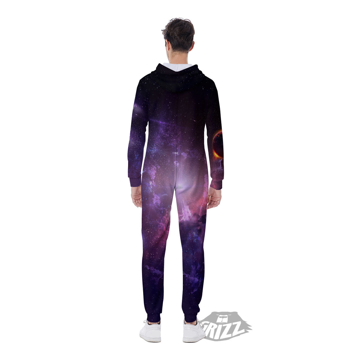 Galaxy Deep Space Light Stardust Print Men's Jumpsuit-grizzshop