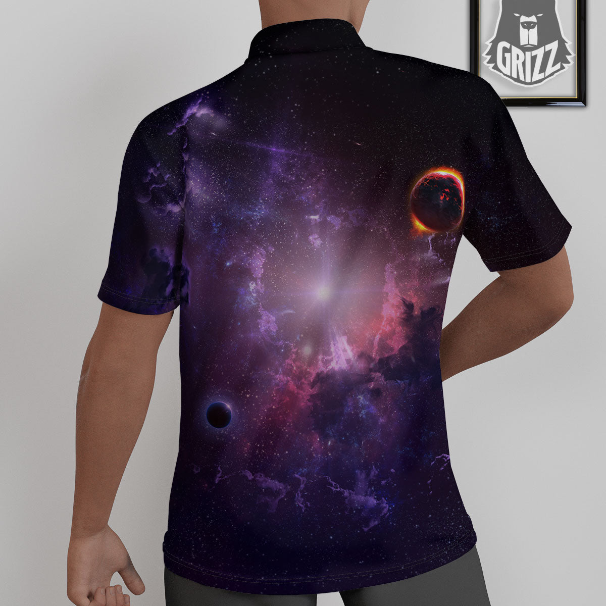 Galaxy Deep Space Light Stardust Print Untucked Shirts-grizzshop