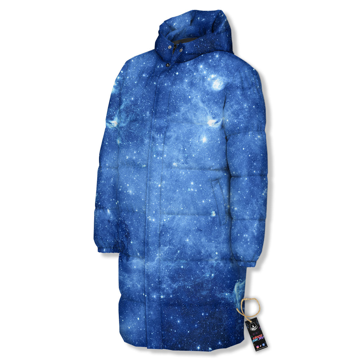 Galaxy Deep Space Nebula Universe Print Long Down Jacket-grizzshop