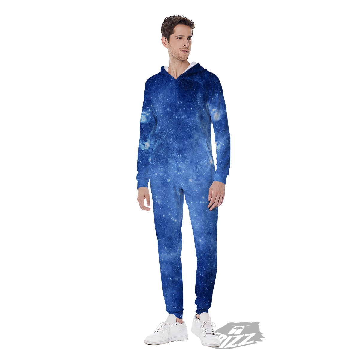 Galaxy Deep Space Nebula Universe Print Men's Jumpsuit-grizzshop
