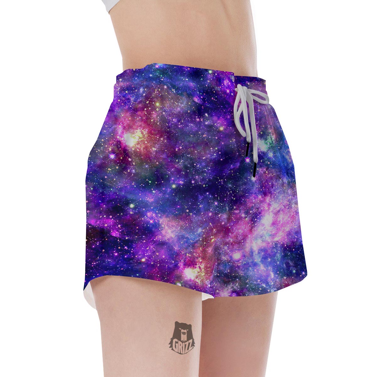 Galaxy Night Print Women's Shorts-grizzshop