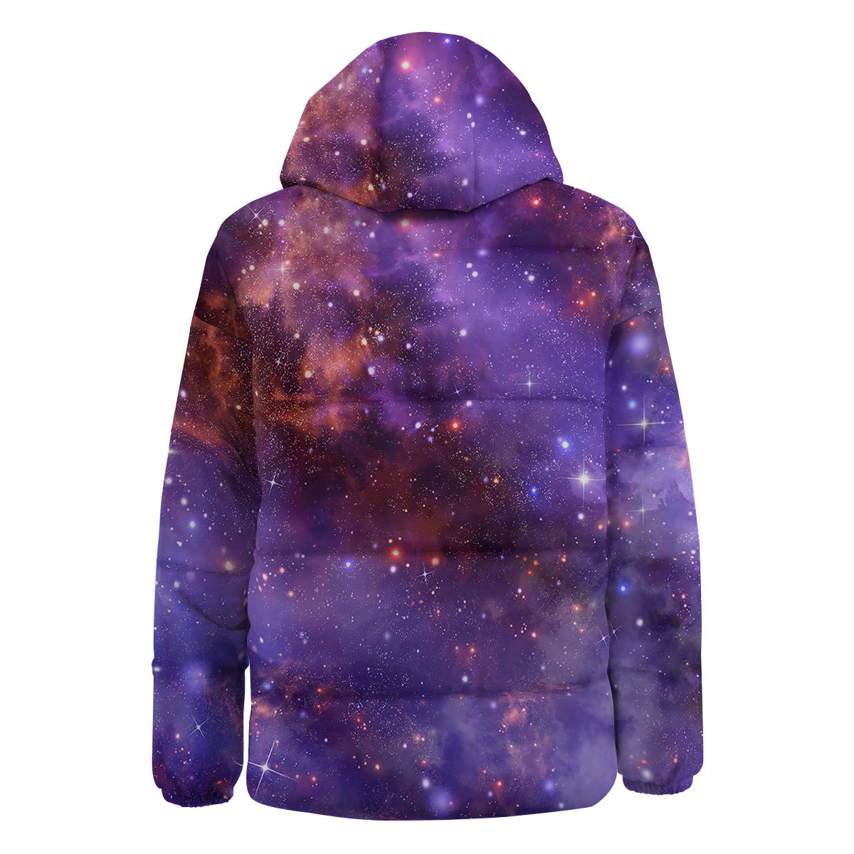 Galaxy Outer Space Dark Purple Print Down Jacket-grizzshop